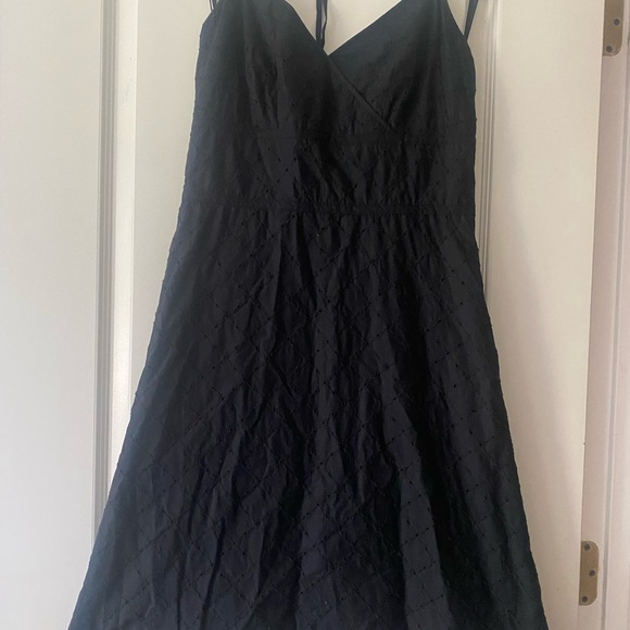 Ann Taylor Strapless halter Black eyelet Dress size~ 6 - Picture 1 of 3